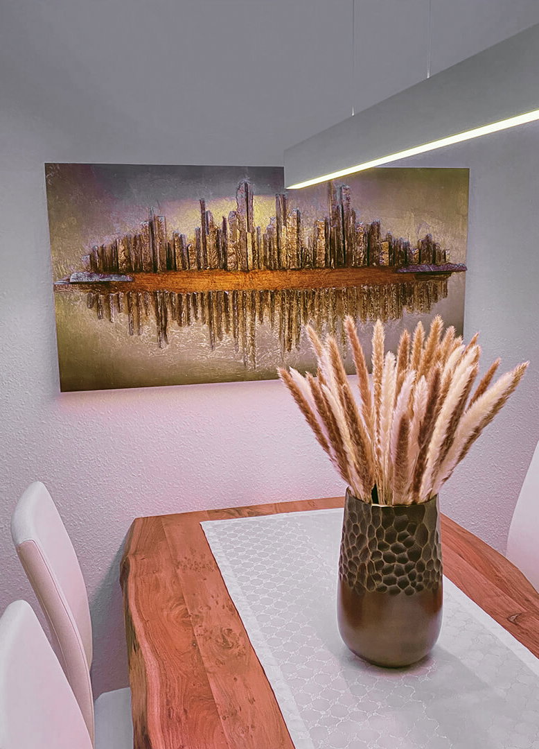 Holzbild 3D 'Skycraper Silhouette' 120x60x7cm