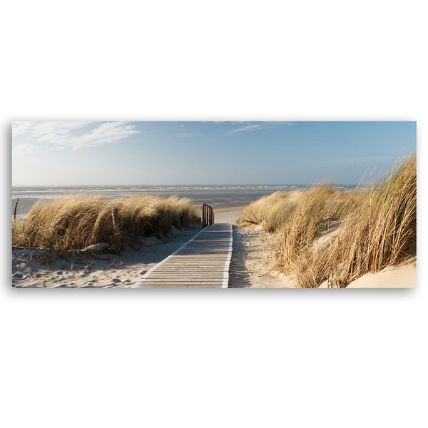 Kunstdruck auf Leinwand 'Beach with Coastal Grasses 3'