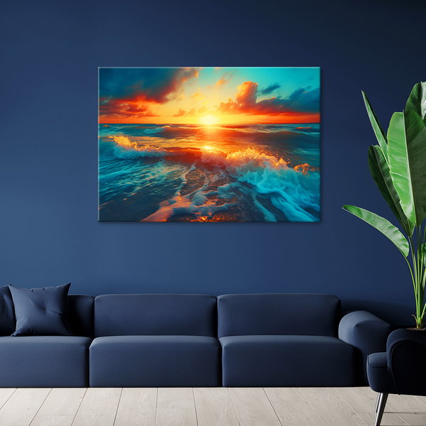 Kunstdruck auf Leinwand 'Radiant Ocean Sunset 1'