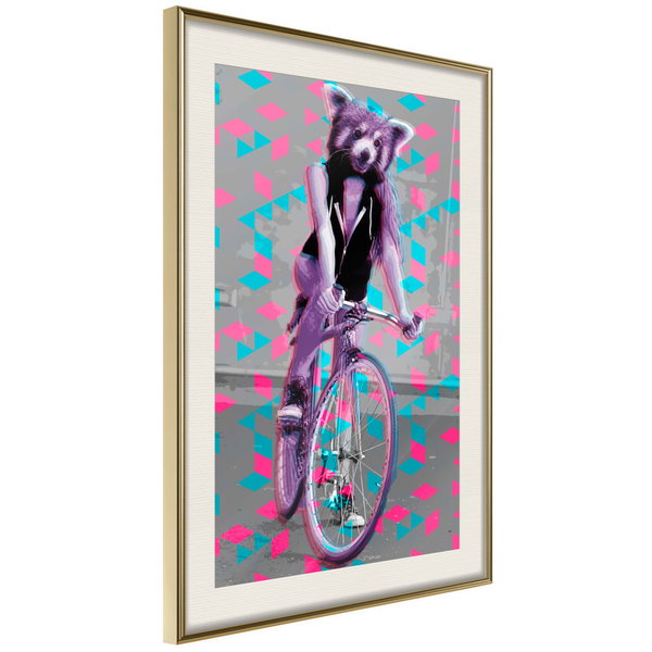 Poster 'Raccoon On The Bike'