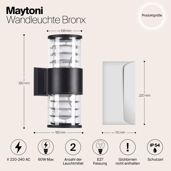 Wandleuchte 'Bronx 2'