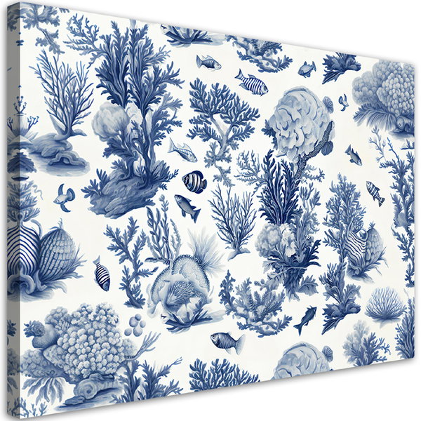 Kunstdruck auf Leinwand 'Fish and Corals 2'
