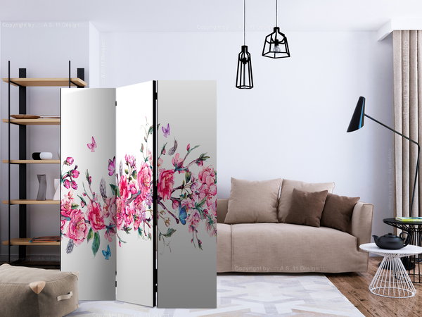 Paravent 'Flowers and Butterflies'