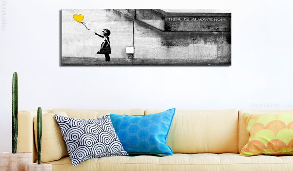 Kunstdruck auf Leinwand 'There is Always Hope Narrow Yellow'
