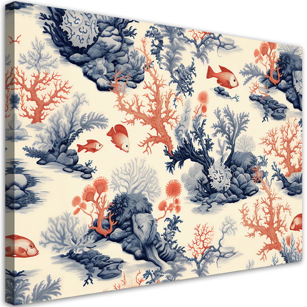 Kunstdruck auf Leinwand 'Fish and Corals 3'