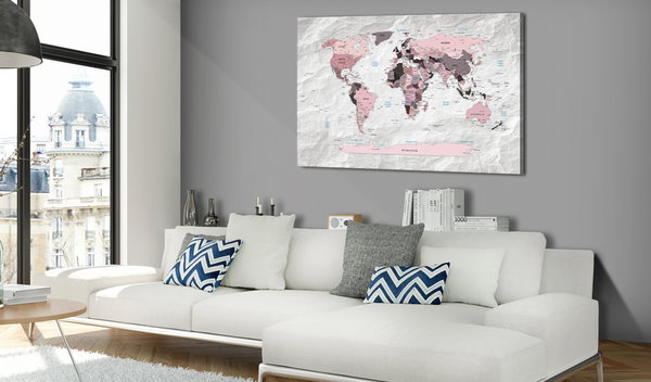 Quadro di sughero 'Pink Continents'
