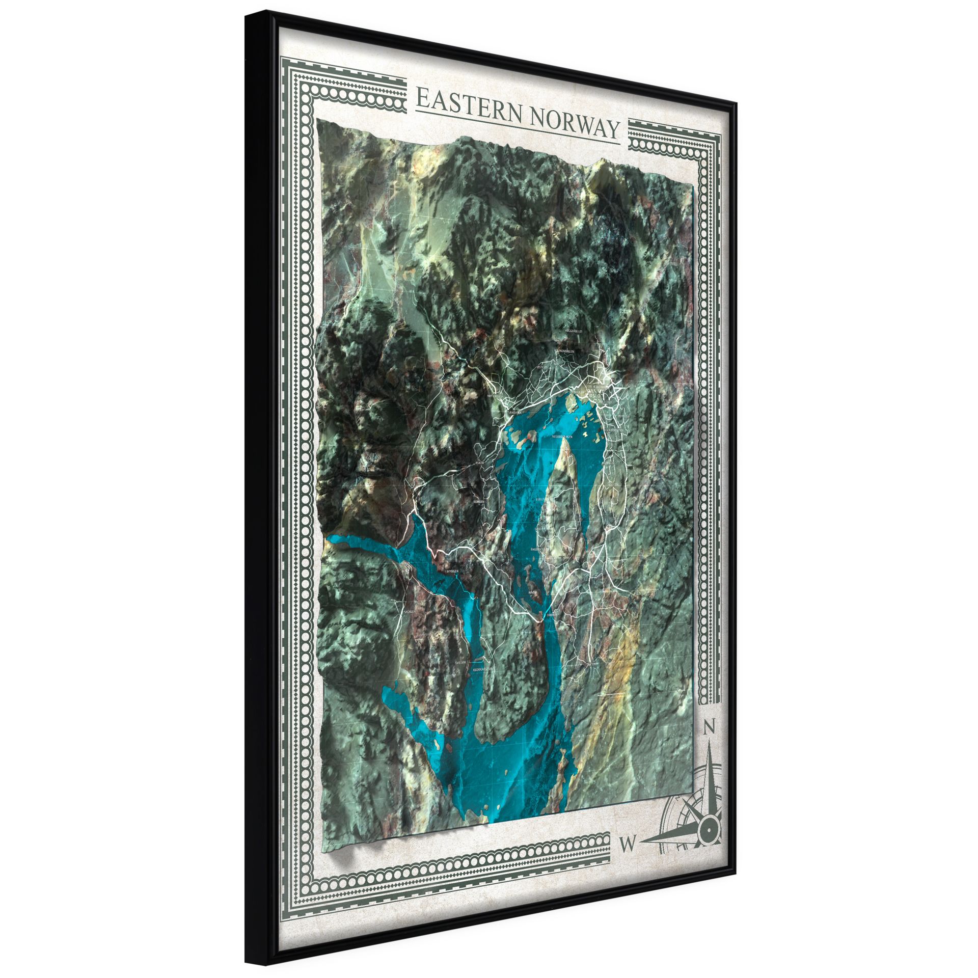 Poster 'Raised Relief Map: Eastern Norway'