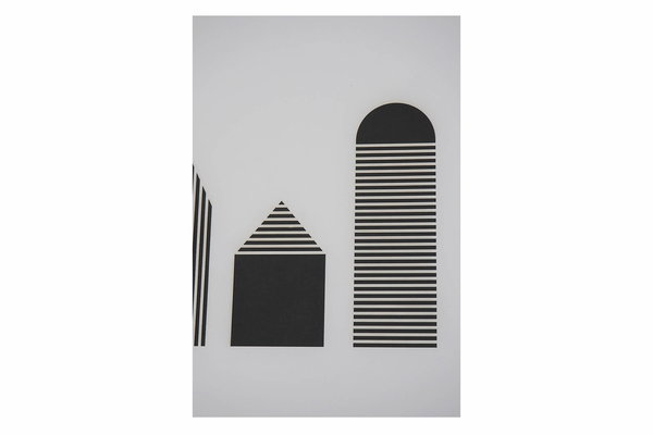 Papierkunst Wandbild 'Houses in black n white' 50x70cm