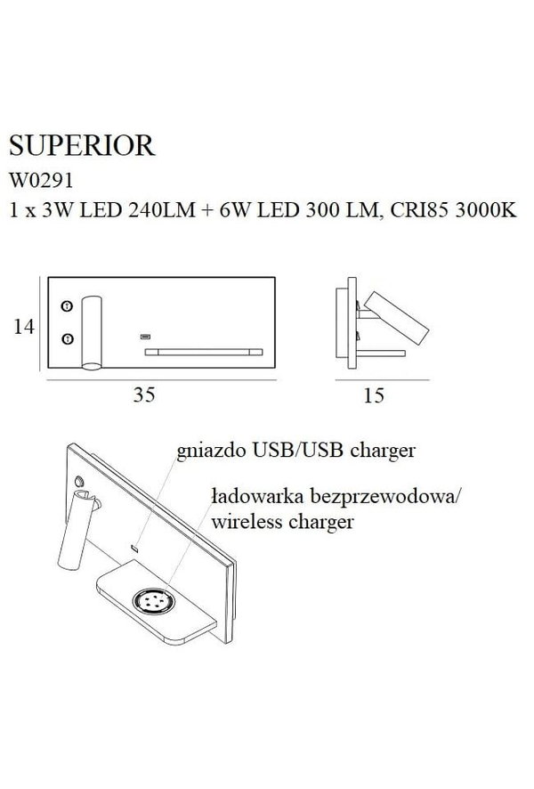 Wandleuchte 'Superior Right'