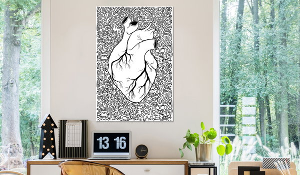 Kunstdruck auf Leinwand 'Clean Heart Vertical'
