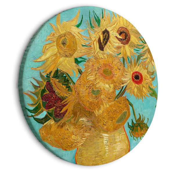 Tableau rond 'Gogh's Sunflowers'