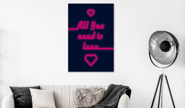 Kunstdruck auf Leinwand 'All You Need Is Love Vertical'