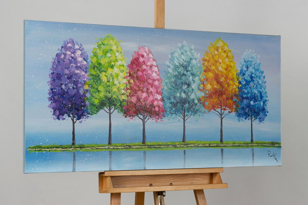 Handgemaltes Gemälde 'Rainy Season' 120x60cm | inkl. Echtheitszertifikat
