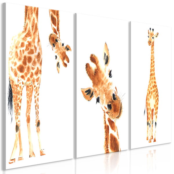 Impressão em tela 'Funny Giraffes (3 Parts)'