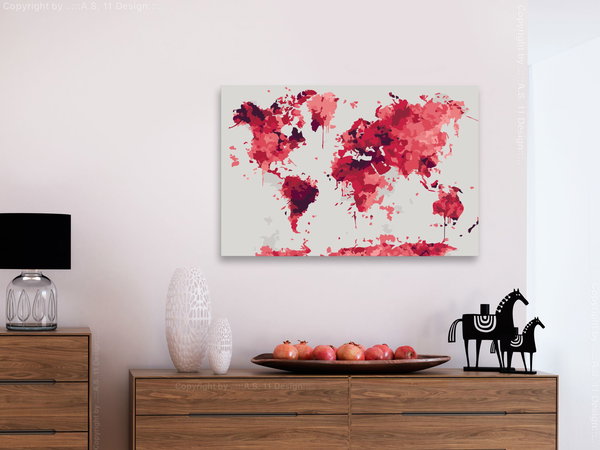 Malen nach Zahlen für Erwachsene 'Watercolor Map'