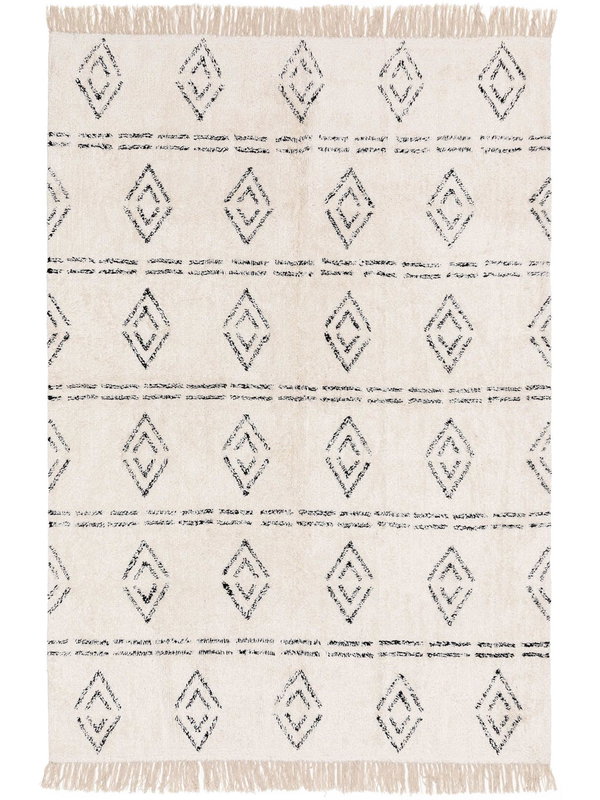 Design Waschbarer Baumwollteppich Naomi Beige