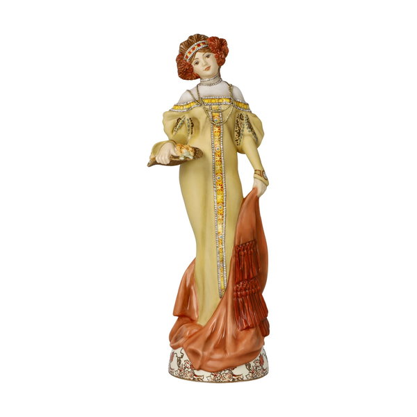 Porzellan Figur 'Herbst' von Alphonse Mucha 11x32x12cm