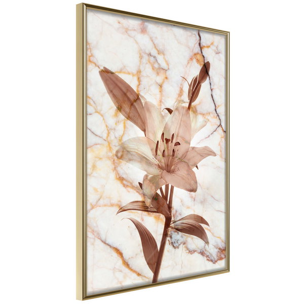 Poster 'Lily on Marble Background'