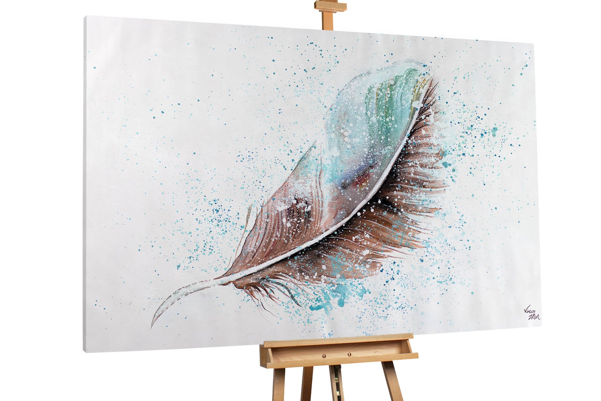 Acuarela original arte de aves pavo real plumas 5 x 7 -  España