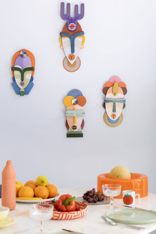 Wanddeko Papier 'Geometrisches Gesicht'