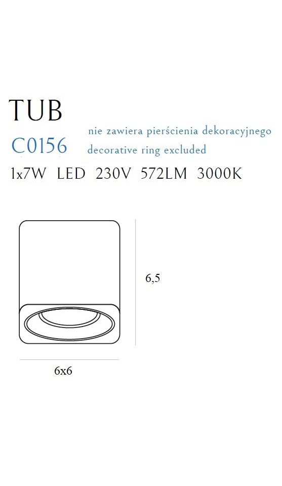 Deckenleuchte 'Tub Square 1'