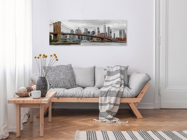 Kunstdruck auf Leinwand 'Road to Manhattan Narrow Colourful'