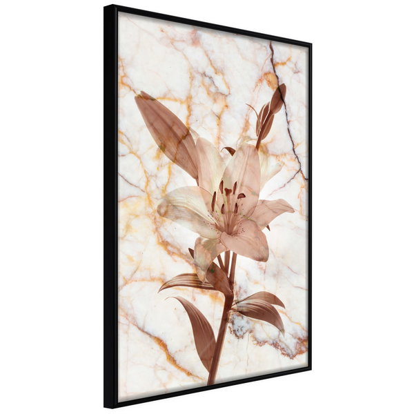 Poster 'Lily on Marble Background'