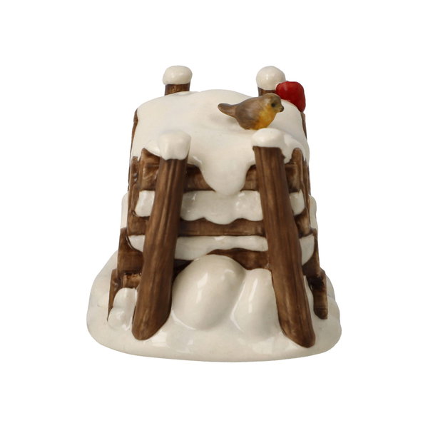 Porzellan Figur 'Winterlicher Holzstapel' von Goebel 5,5x5,5x7cm