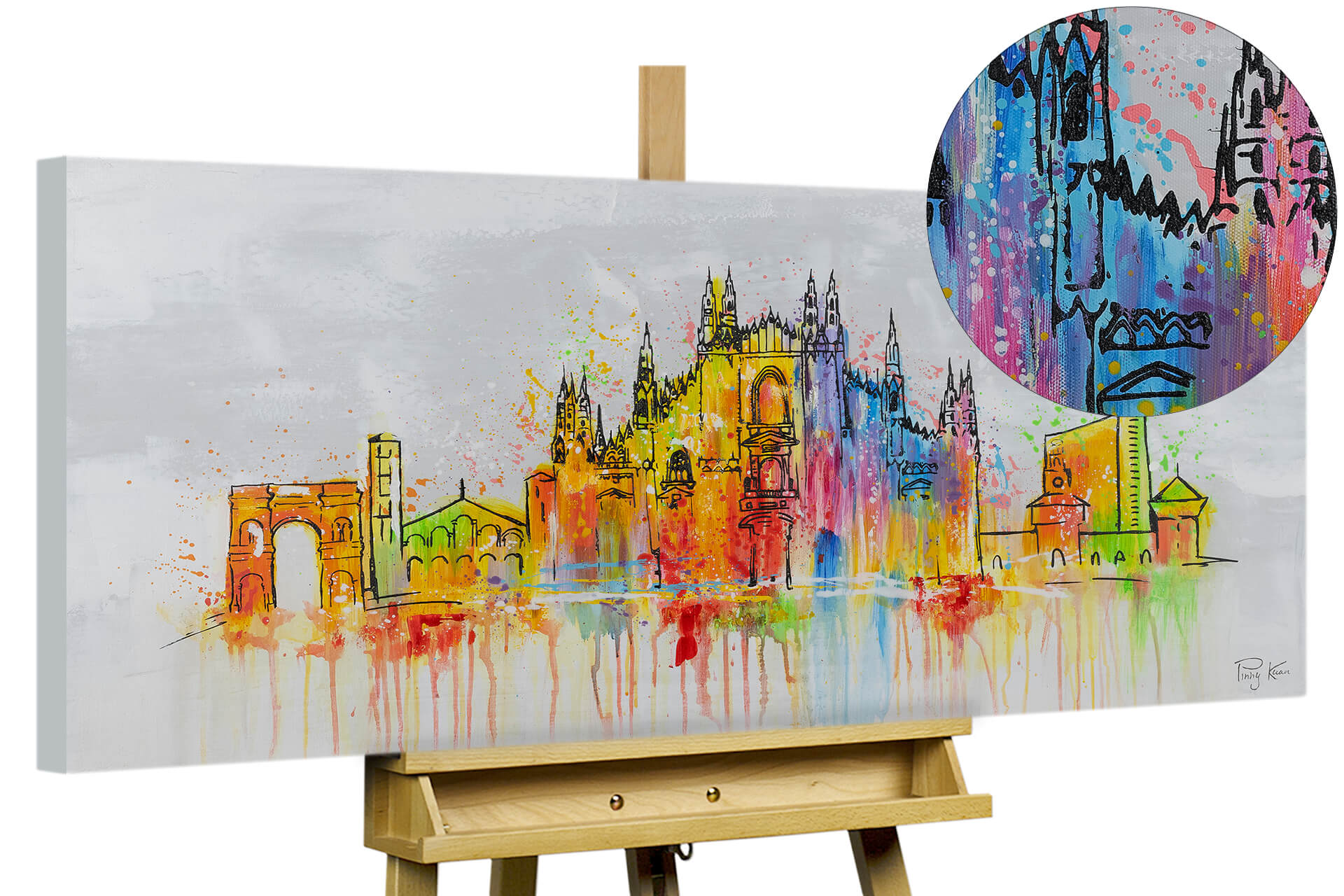 Acheter Peinture Acrylique 'Mailand Skyline Silhouette' | KunstLoft