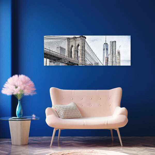Kunstdruck auf Leinwand 'Brooklyn Bridge'