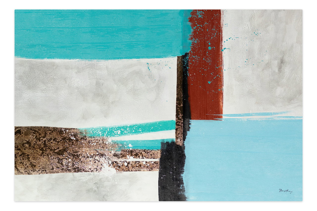 XXL Olieverf schilderijen 'Abstract Reflection' | Handgeschilderd unicum in de ruimte.