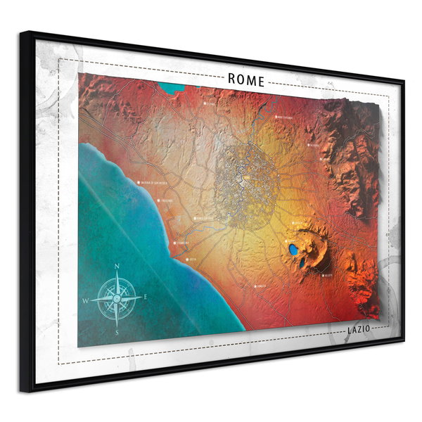 Poster 'Raised Relief Map: Rome'