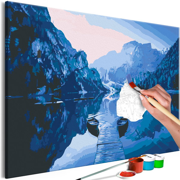 Schilderen op nummer volwassenen 'Boats on the Lake'