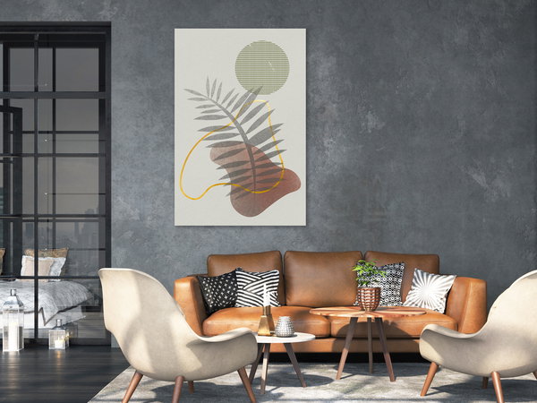 Kunstdruck auf Leinwand 'Shadow of Palm Tree Vertical'