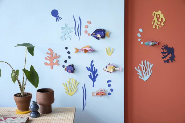 Wanddeko Papier 'Aquarium-Set'