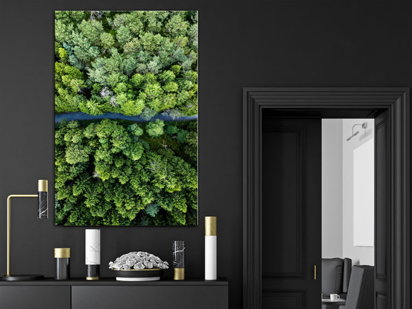 Kunstdruck auf Leinwand 'Road Through Forest Vertical'