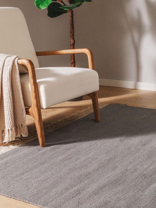 Design Wollteppich Liv Grau