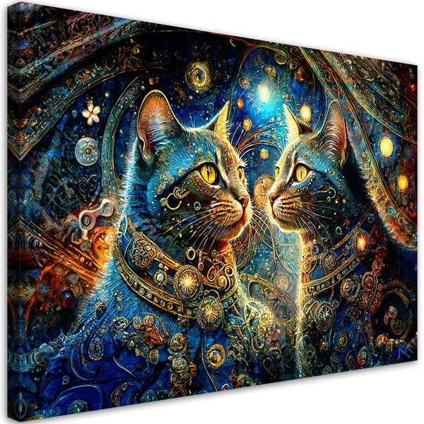 Kunstdruck auf Leinwand 'Mystical Feline in the Glow 3'