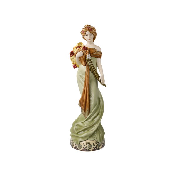 Porzellan Figur 'Frühling' von Alphonse Mucha 9,5x32,5x10cm