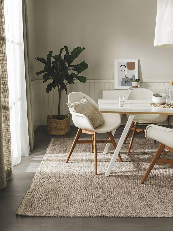 Design Teppich aus recyceltem Material Kiah Beige/Taupe