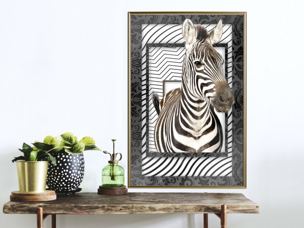 Poster 'Zebra in the Frame'