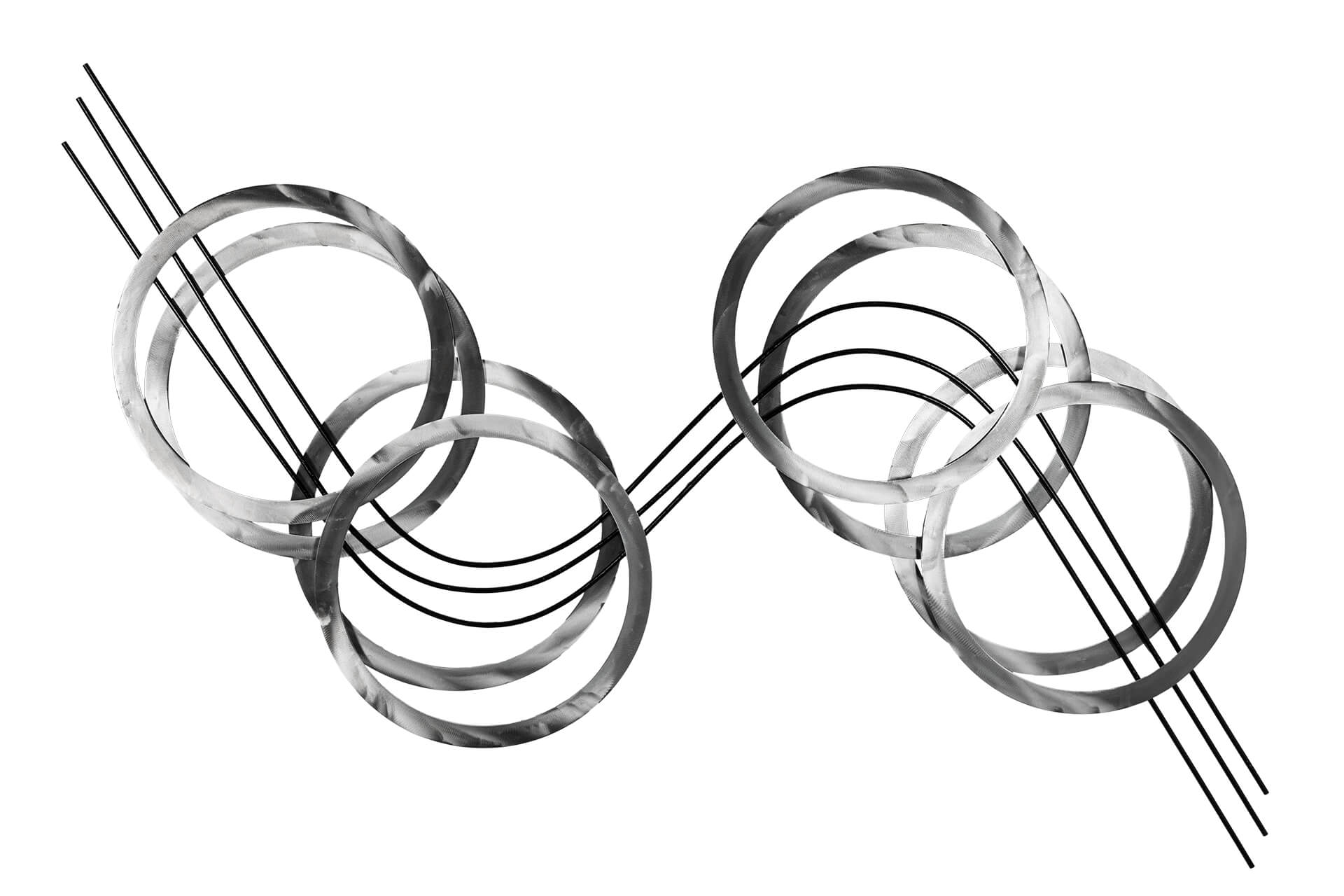 Metal wall art rings lines wavy abstract KunstLoft
