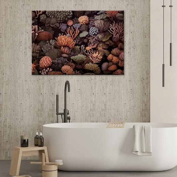 Kunstdruck auf Leinwand 'Corals in Black 3'