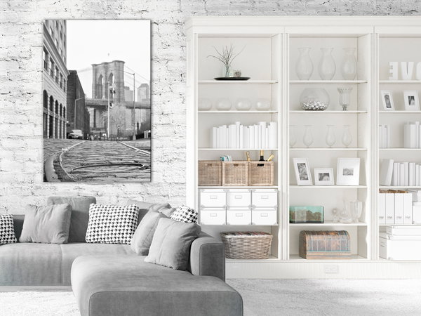 Kunstdruck auf Leinwand 'Brooklyn Bridge Vertical'