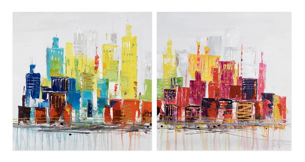 Acryl Gemälde 'City of Lights' 120x60cm