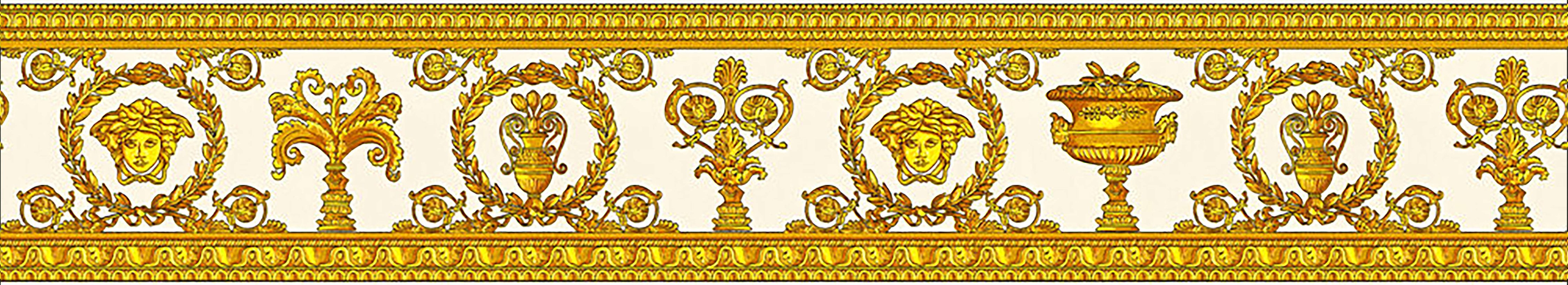 Versace wallpaper Bordüre Vanitas gelb, metallic