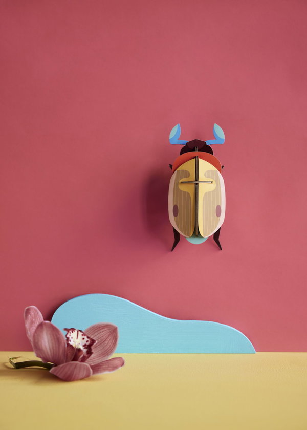 Wanddeko Papier 'Gedämpfter Käfer'