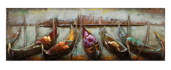 Quadro in metallo 'Vicino e lontano' 120x40x6cm