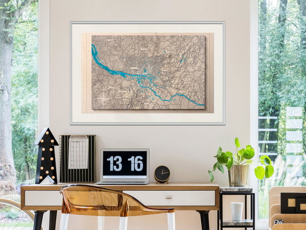 Poster 'Raised Relief Map: Hamburg'