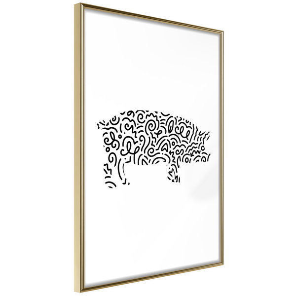 Poster 'Curly Pig'